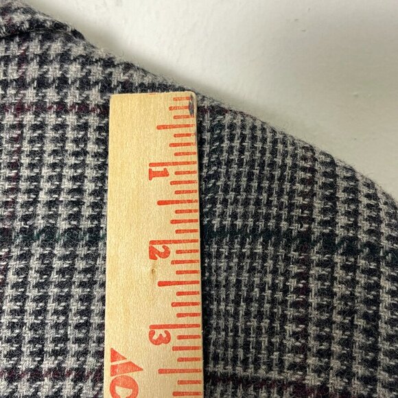 Vtg J. Crew Plaid‎ Blazer Men's 40R Gray Sport Coat 100% Wool Jacket Career USA - Picture 5 of 13